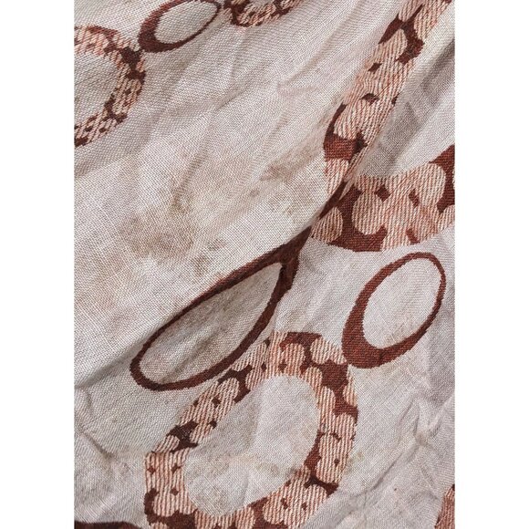 Pashmina Rust And Cream Bubble Print Scarf - Picture 6 of 14
